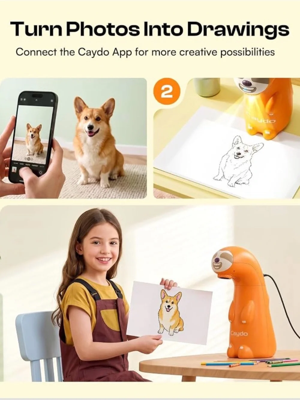 Orange Sloth Kids Drawing Projector